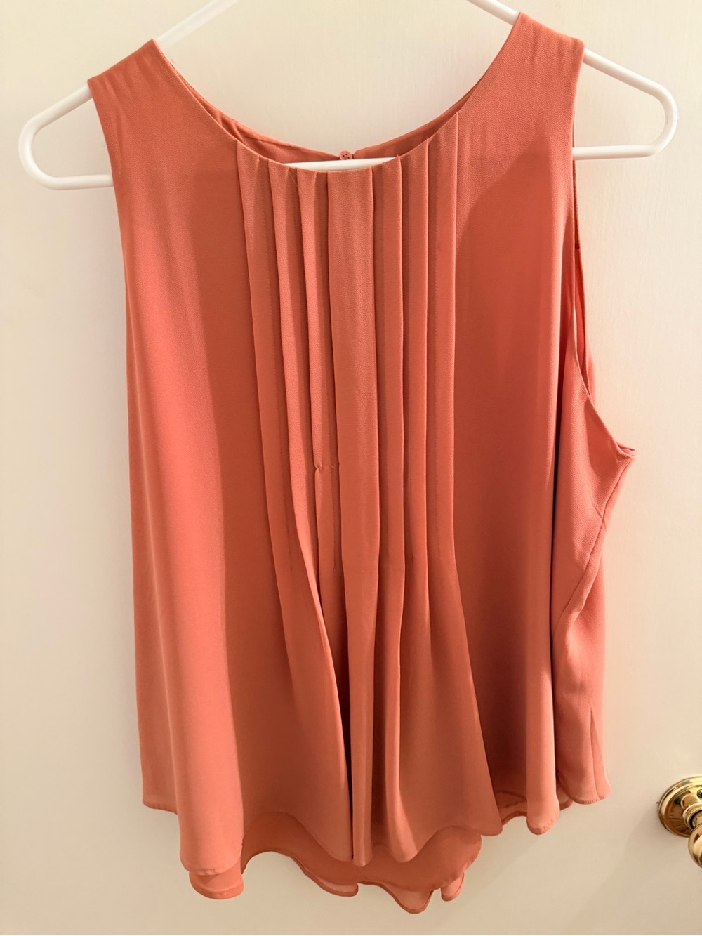 Ann Taylor Pleated Sleeveless Camisole - Rusty Coral